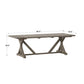 Rustic Reclaimed Wood Rectangular Trestle Base Table - Antique Grey Oak Finish