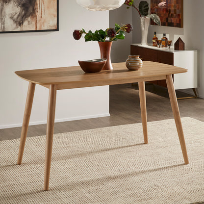 Mid-Century Modern Tapered Table - Natural Finish, 63" Counter Height Table