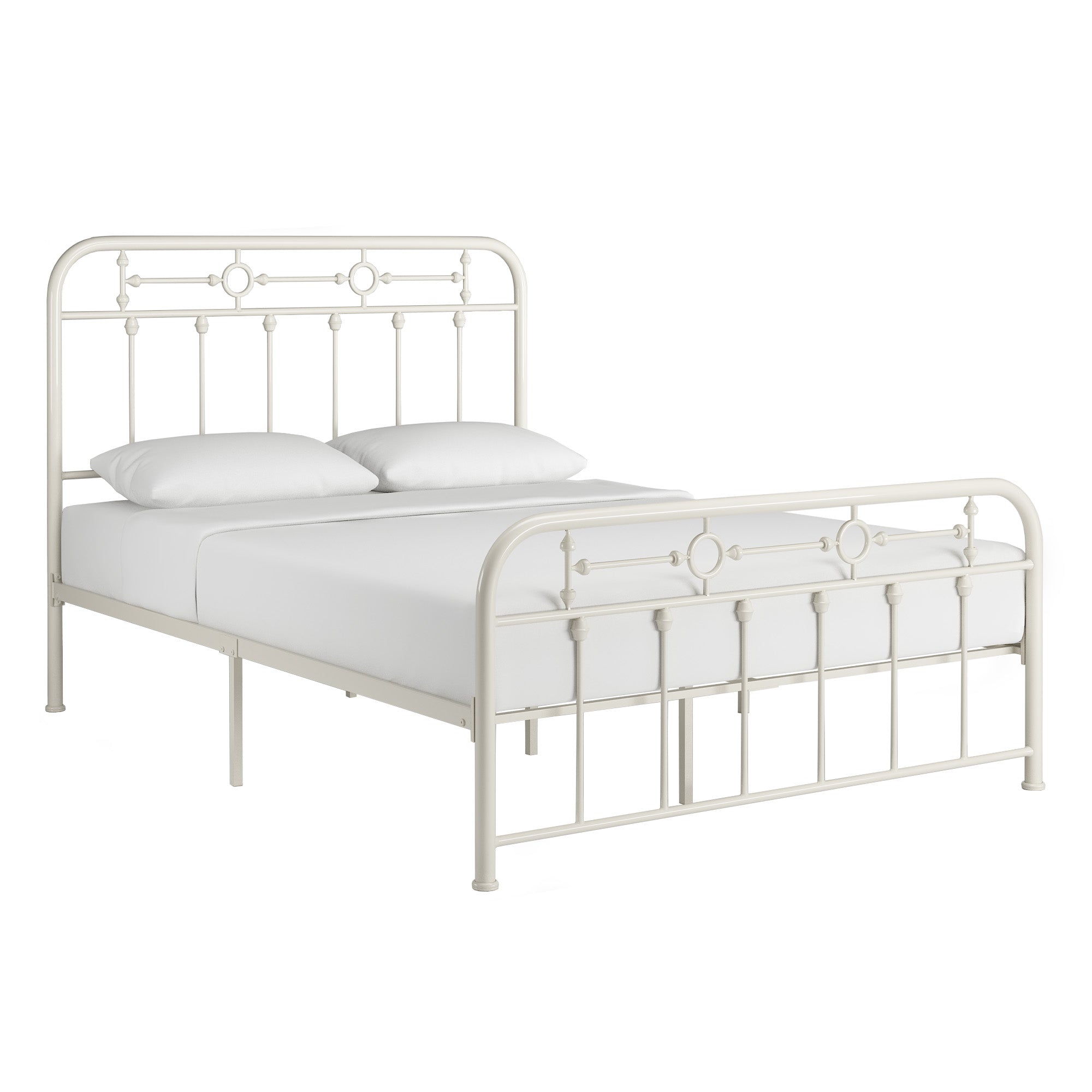 Local Pickup Only - Metal Spindle Platform Bed - White, Full Size (Full Size)
