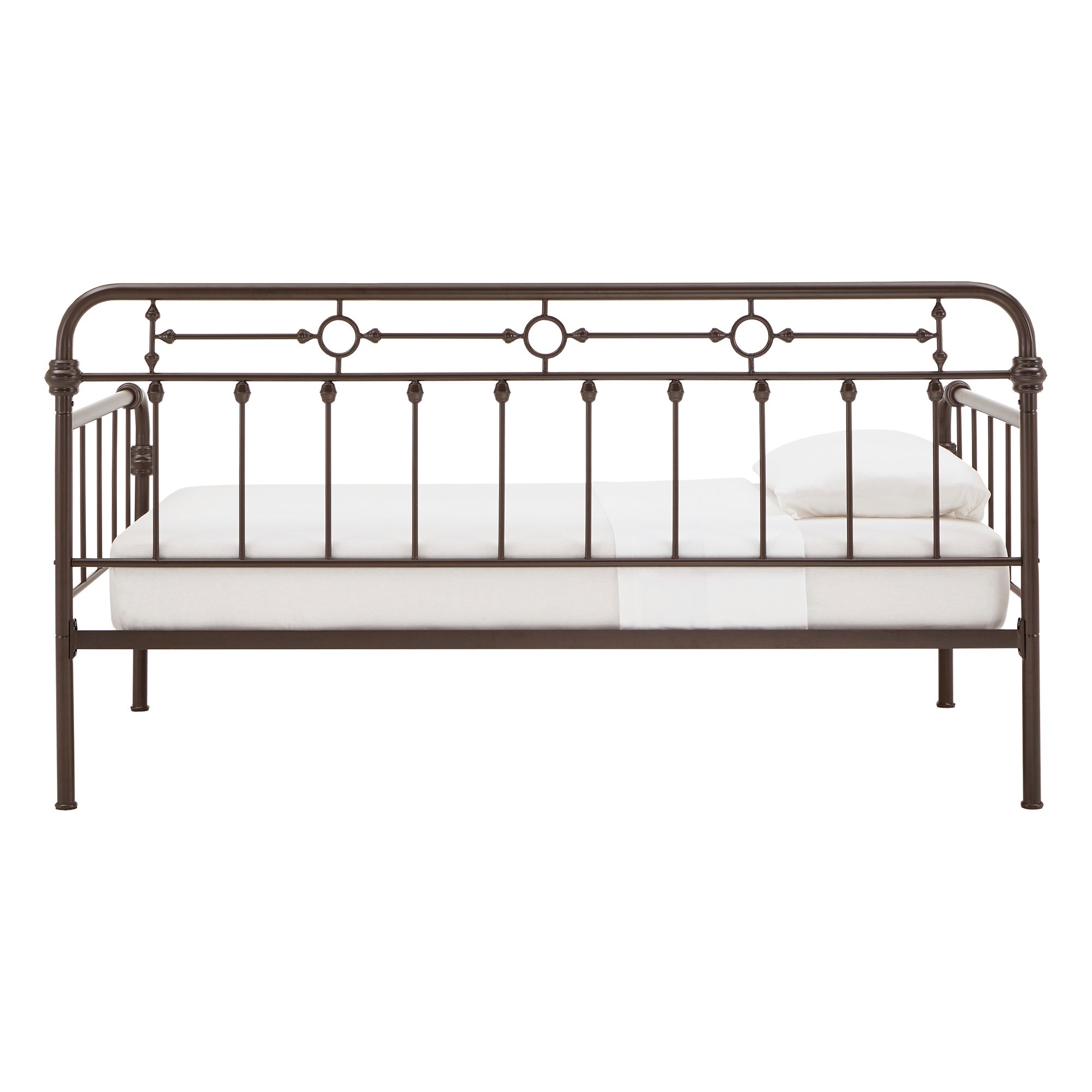 Antique Dark Bronze Metal Daybed - Twin Size, No Trundle