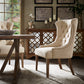 Upholstered Button Tufted Wingback Chair - Beige Linen