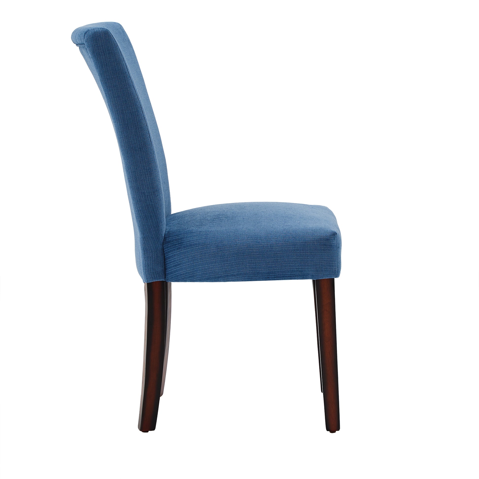 Chenille Parsons Dining Chairs (Set of 2) Espresso Finish, Royal