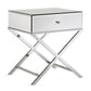 X-Base Mirrored Accent Campaign Table - Chrome