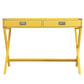 X-Base Wood Accent Campaign Writing Desk - Yellow