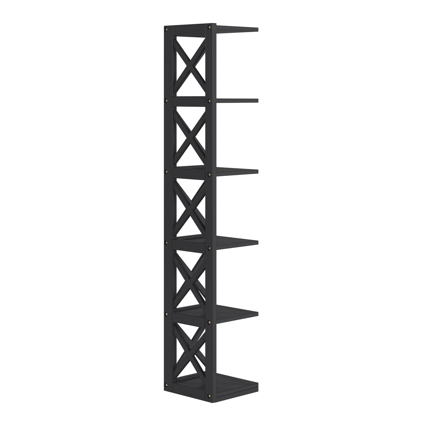 X-Frame 5-Shelf Bookcase - Black
