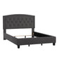 Adjustable Diamond-Tufted Arch-Back Bed - Charcoal, Full