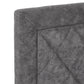 Black Finish Frame with Velvet Fabric Platform Bed - Grey, King (King Size)