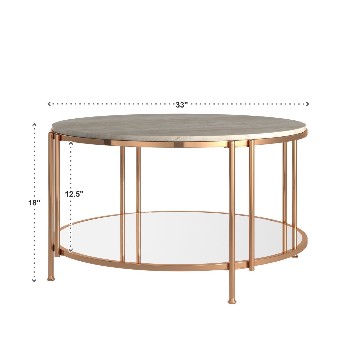 Champagne Gold Finish Coffee Table