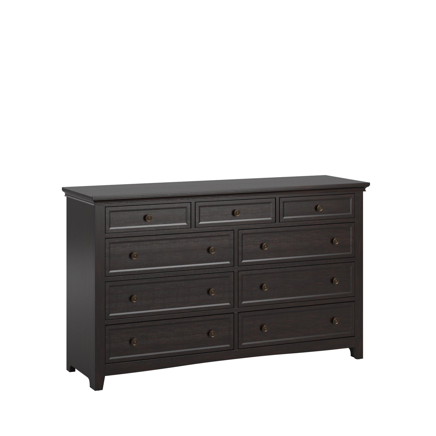 9-Drawer Wood Modular Storage Dresser - Antique Black Finish, Dresser Only