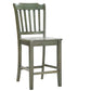 Slat Back Wood Counter Height Chairs (Set of 2) - Antique Sage Finish