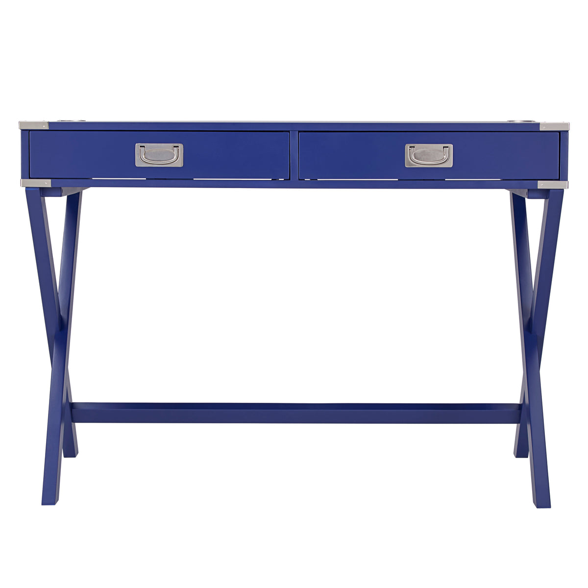X-Base Wood Accent Campaign Writing Desk - Twilight Blue by iNSPIRE Q ...