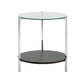 Local Pickup Only - Chrome Finish End Table with Glass Top