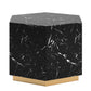 Faux Marble Coffee Table - Black, Hexagon (Set of 2)