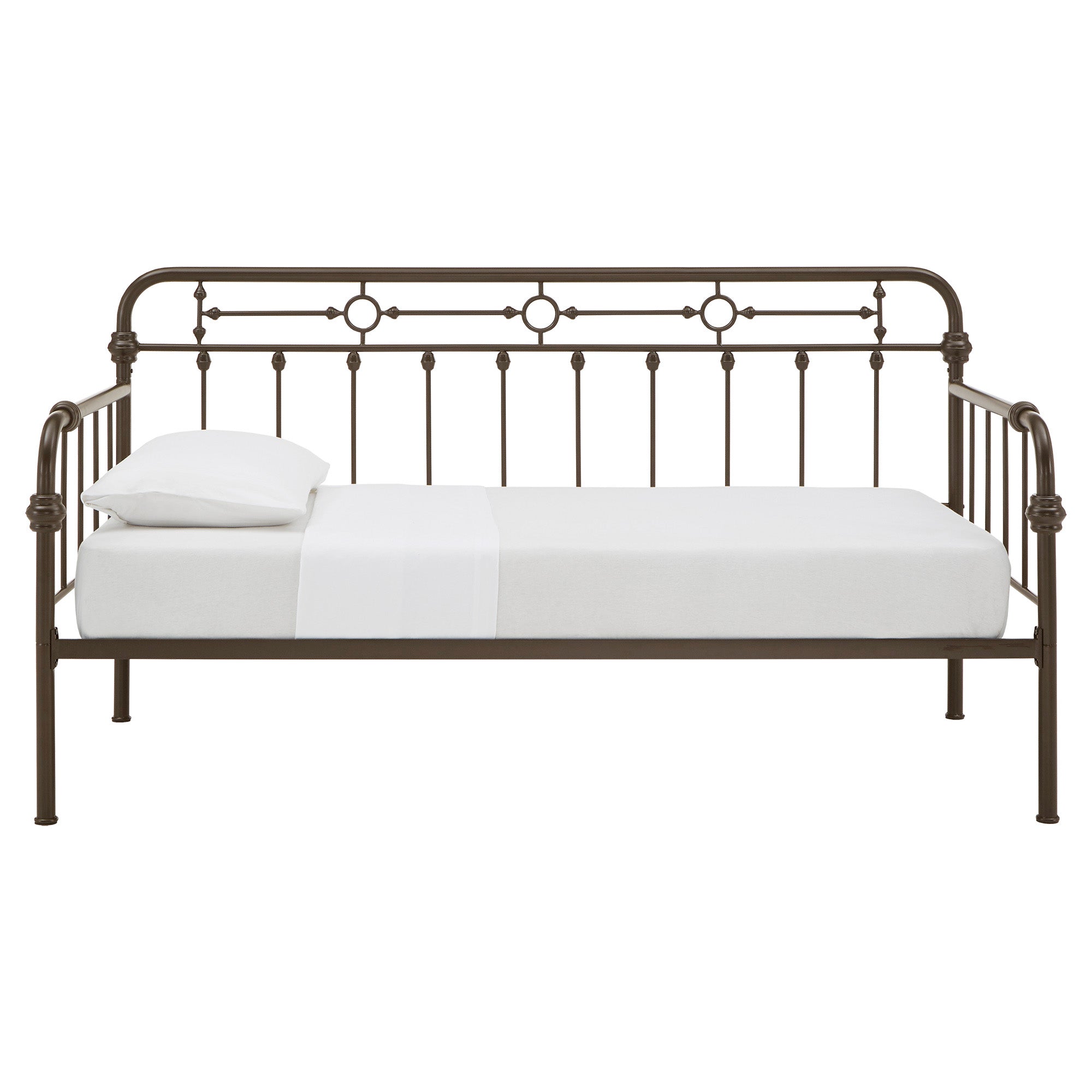 Antique Dark Bronze Metal Daybed - Twin Size, No Trundle