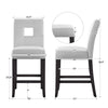 Keyhole Counter Height High Back Stools (Set of 2) - White Faux Leather
