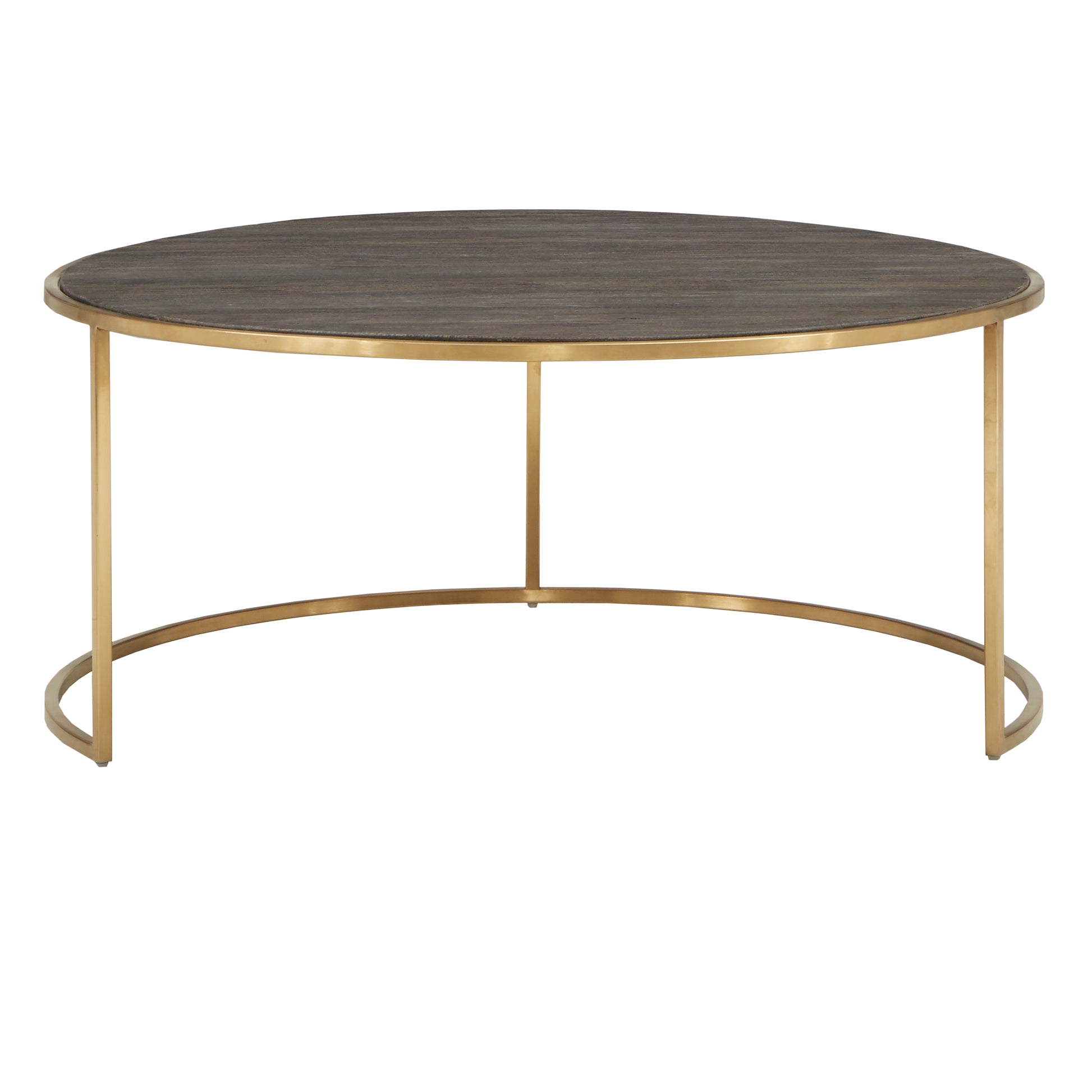 Ellen Modern Round Coffee Table with Metal Base Collection