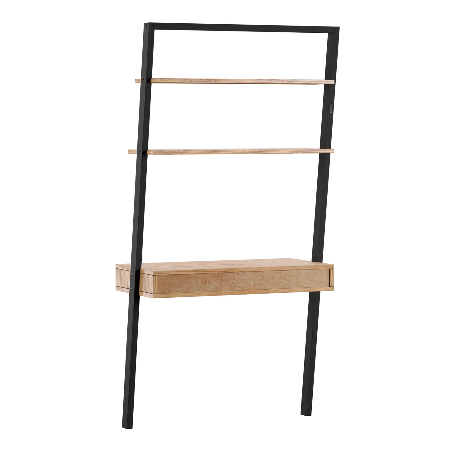 Two-Tone Leaning Ladder Desk - Black and Oak Finish