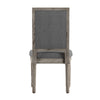 Rectangular Linen and Wood Dining Chairs (Set of 2) - Dark Grey Linen, Antique Grey Oak Finish
