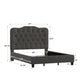 Adjustable Diamond Tufted Camelback Bed - Charcoal, Full
