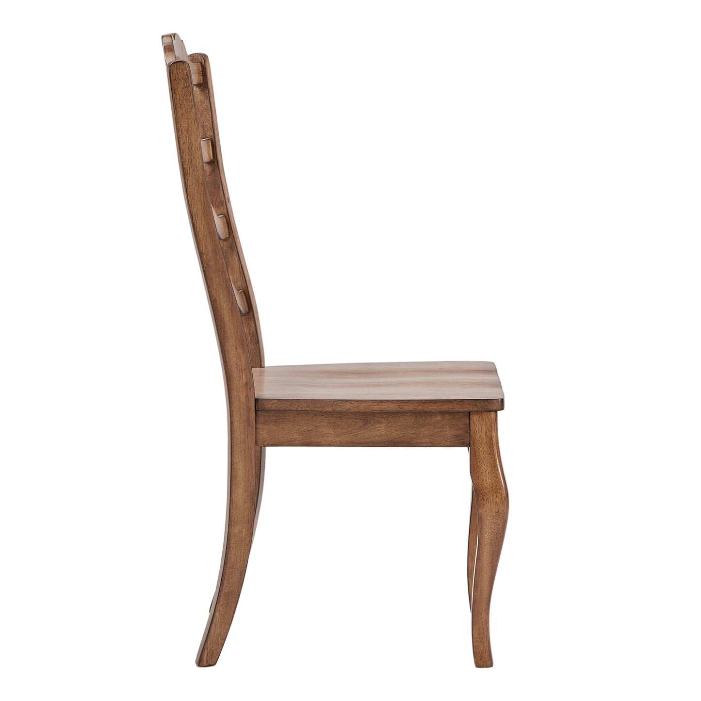 French Ladder Back Wood Dining Chairs (Set of 2) - Oak