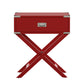 X-Base Wood Accent Campaign Table - Samba Red
