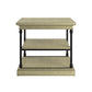Cornice Accent Storage Side Table - Ivory White Finish