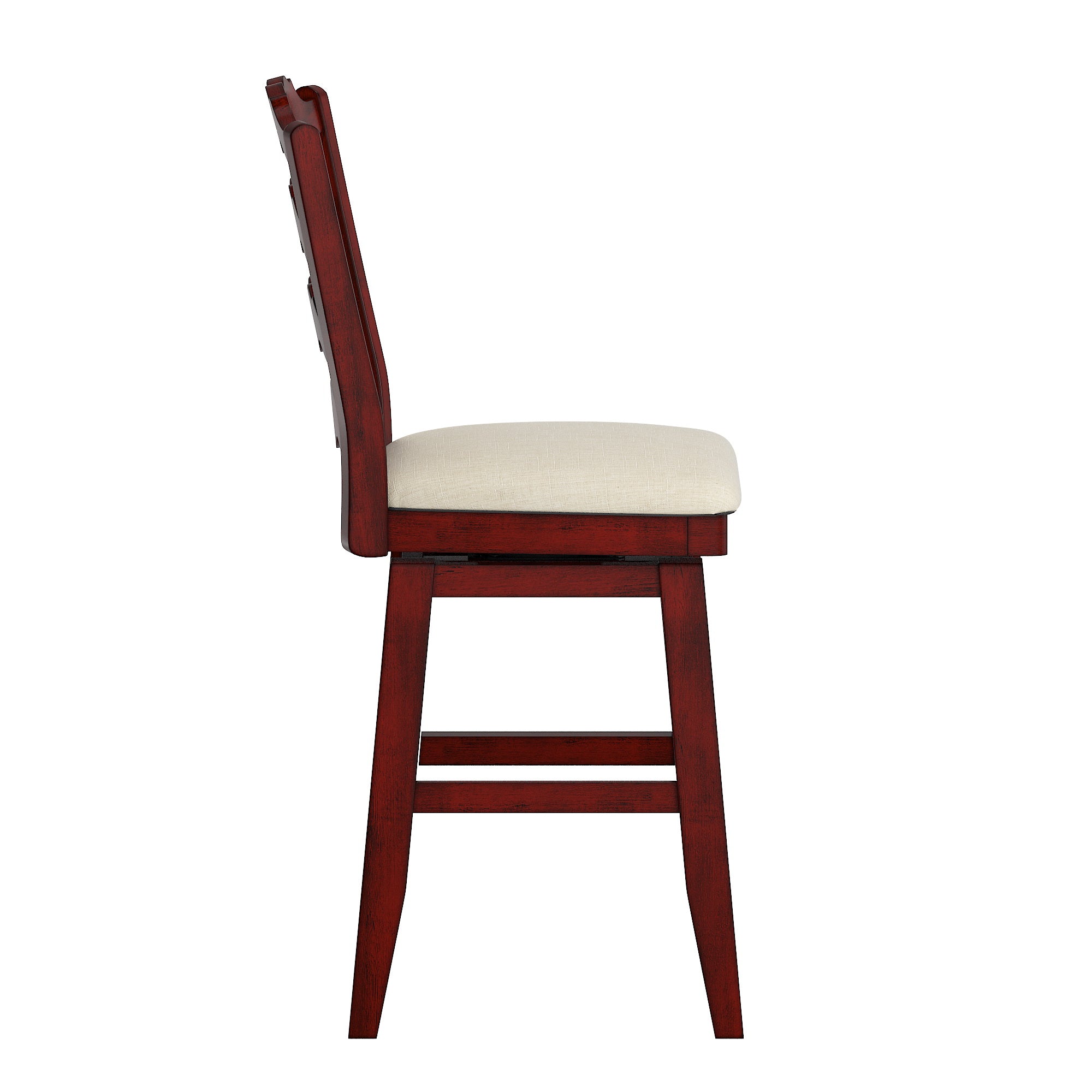 French Ladder Back Counter Height Swivel Stool - Antique Berry Finish
