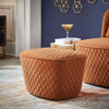 Orange Fabric Chair and Ottoman - Ottoman Only