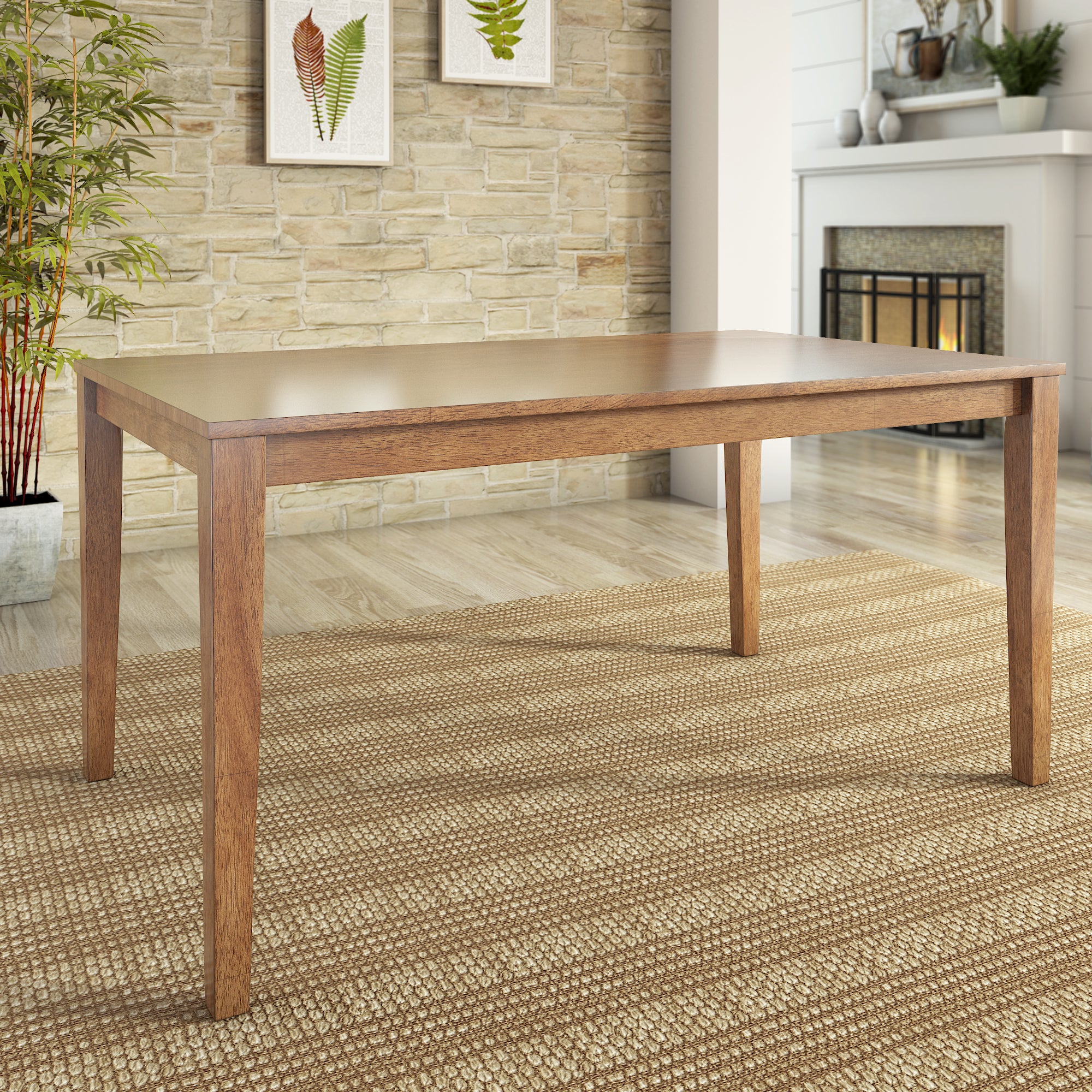 60-inch Rectangular Dining Table - Oak finish by iNSPIRE Q Classic ...
