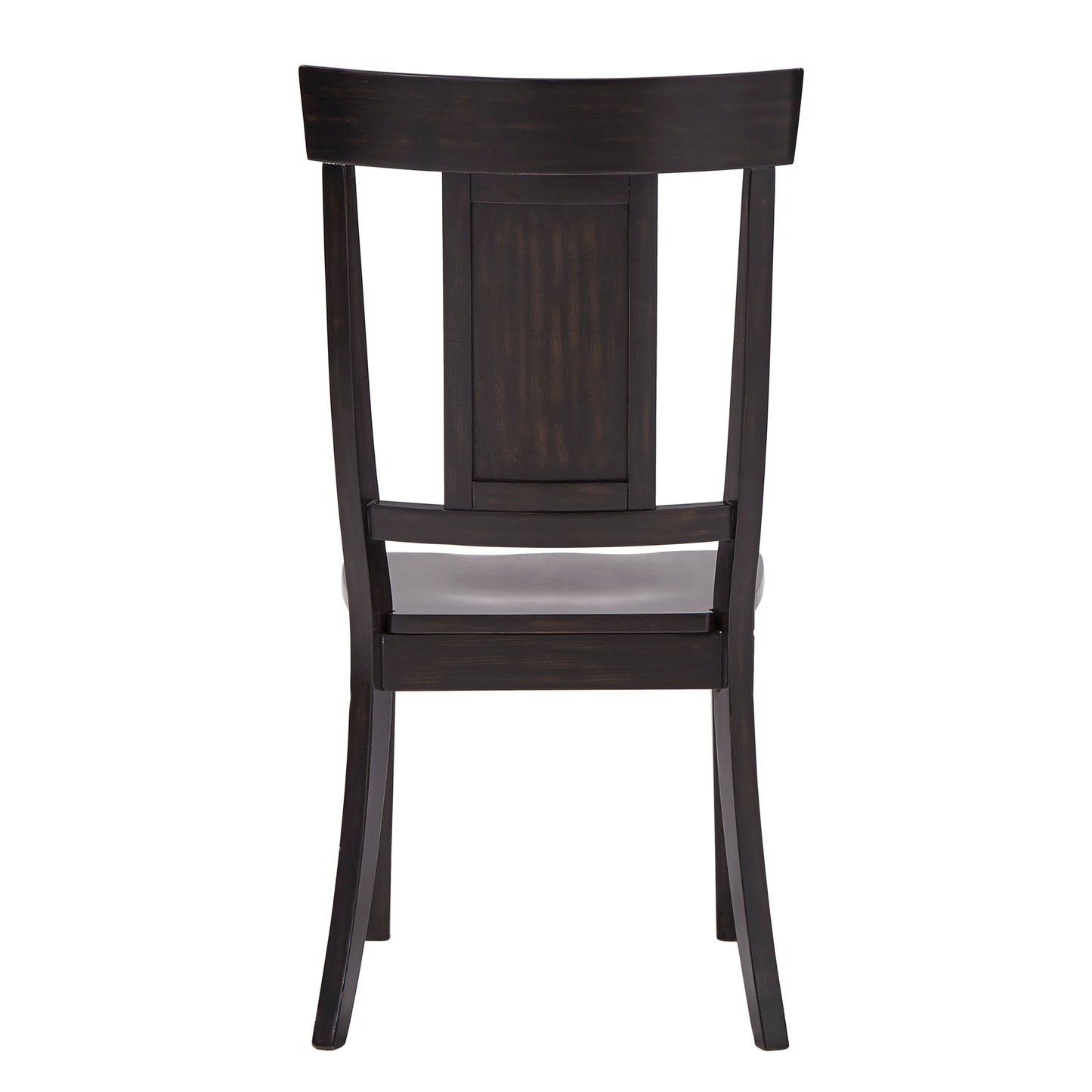 Panel Back Wood Dining Chairs (Set of 2) - Antique Black Finish