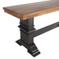 Two-Tone Trestle Leg Wood Dining Bench - Oak Top with Antique Black Base