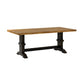 Two-Tone Rectangular Solid Wood Top Dining Table - Oak Top with Black Base
