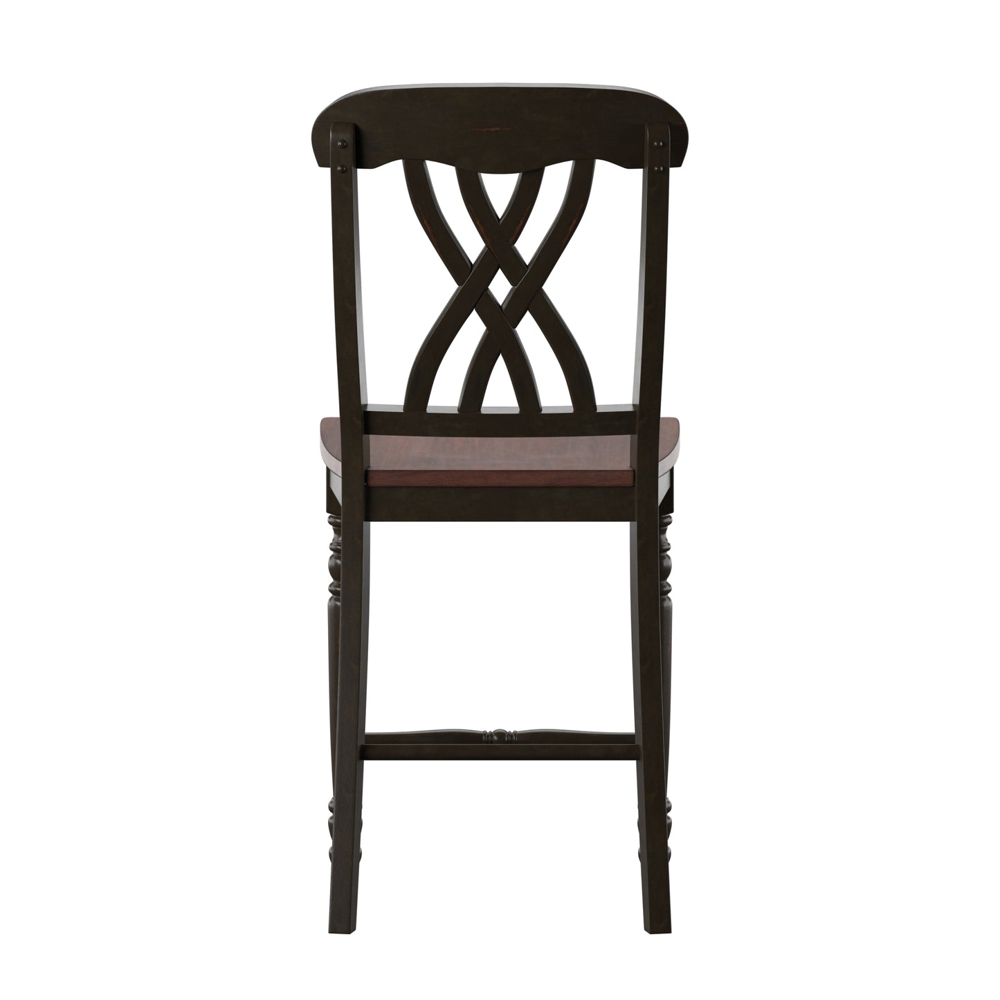 Two-Tone Counter Height Chairs (Set of 2) - Antique Black, Scroll Back