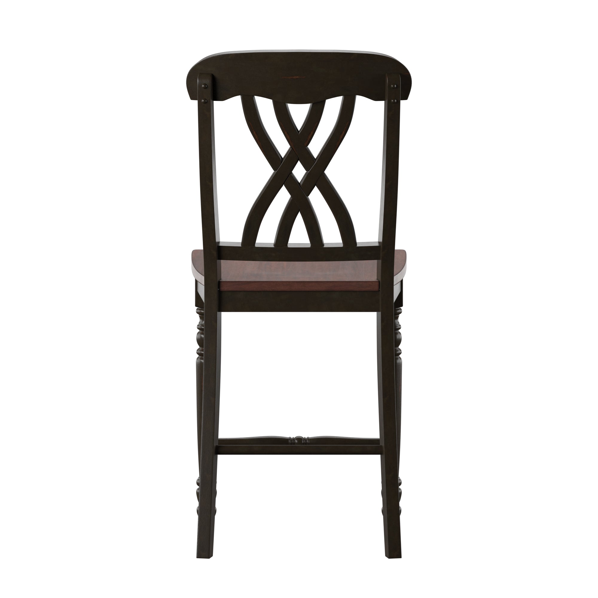 Antique Two-Tone Counter Height Chairs (Set of 2) - Antique Black, Scroll Back