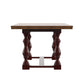 78-inch Oak Top Dining Table with Turned Leg Trestle Base - Oak Top with Berry Red Base