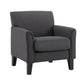 Modern Accent Chair - Dark Grey Linen