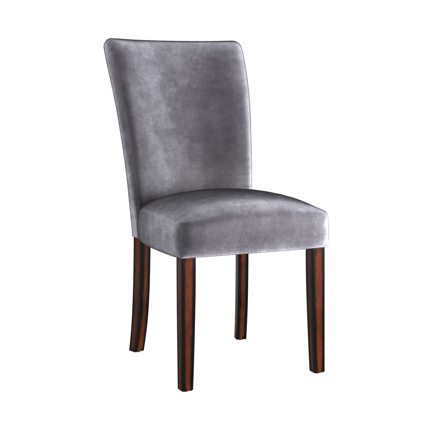 Upholstered Parson Dining Chairs (Set of 2) - Espresso Finish, Blue Steel Velvet