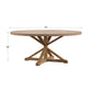 Rustic X-Base Round Pine Wood Dining Table - Pine Finish, 72-inch