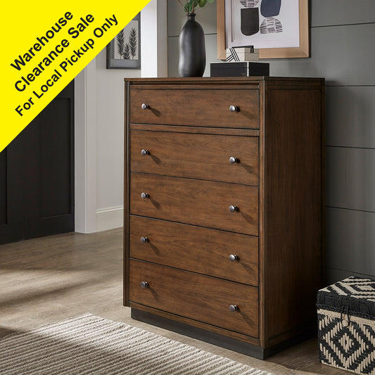 Local Pickup Only - Walnut Finish 5-Drawer Modular Chest
