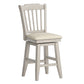 Slat Back Counter Height Wood Swivel Chair - Antique White Finish