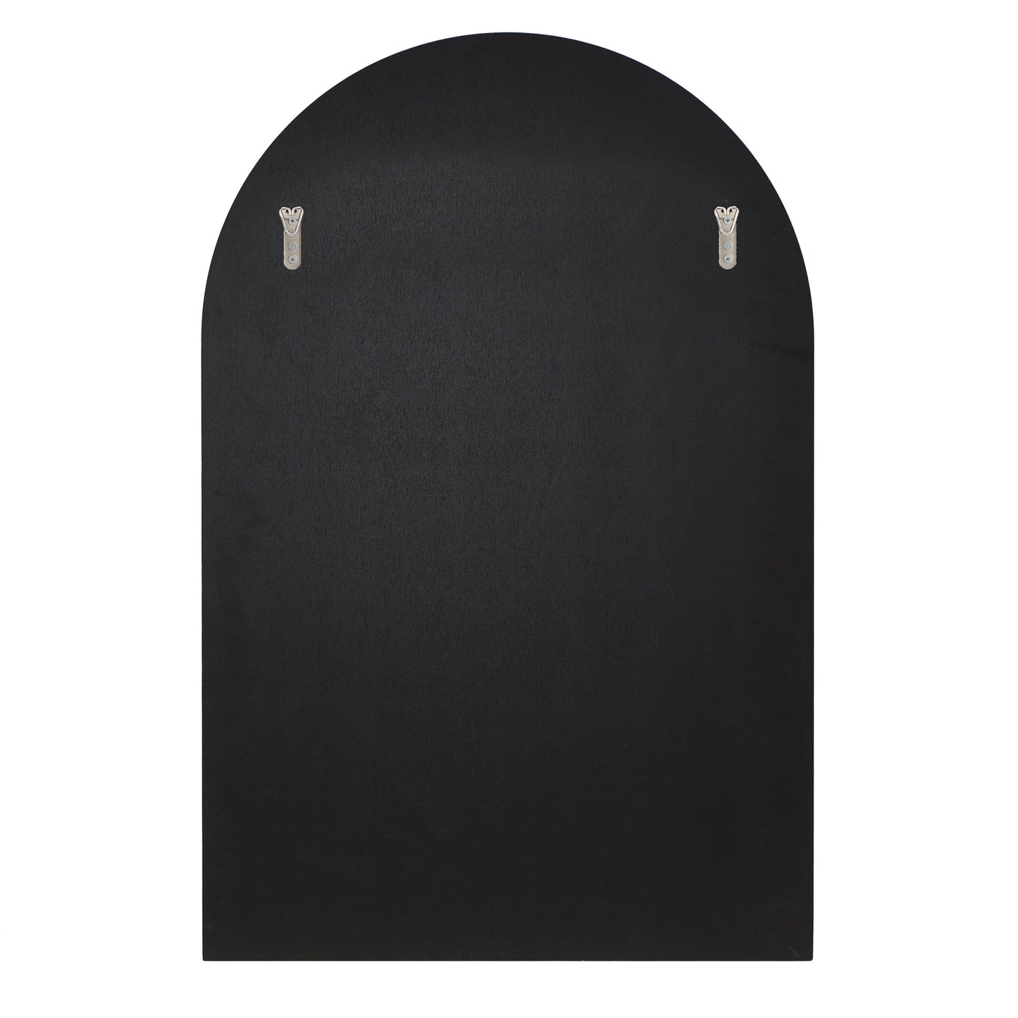 Metal Arched Wall Mirror with Shelf - Black Finish