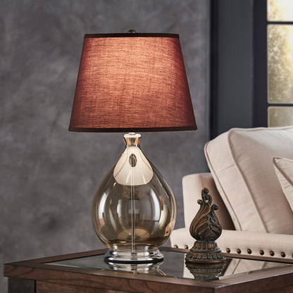 Glass Table Lamp - Amber Brown