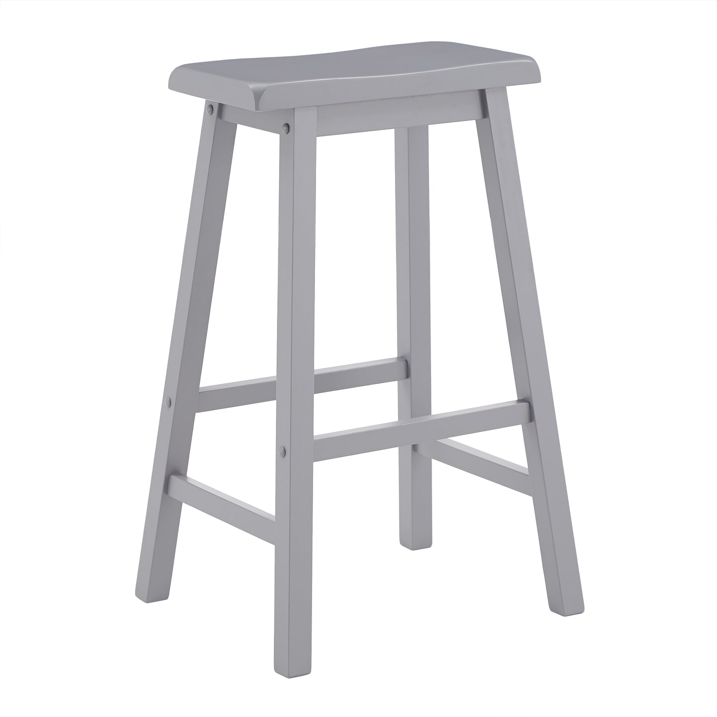 Saddle Seat 29-inch Bar Height Backless Stools (Set of 2) - Frost Grey Finish