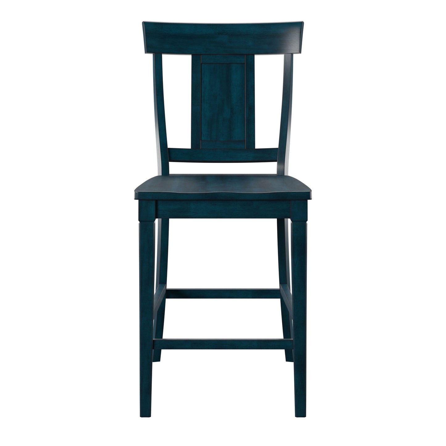 Panel Back Wood Counter Height Chairs (Set of 2) - Antique Dark Denim