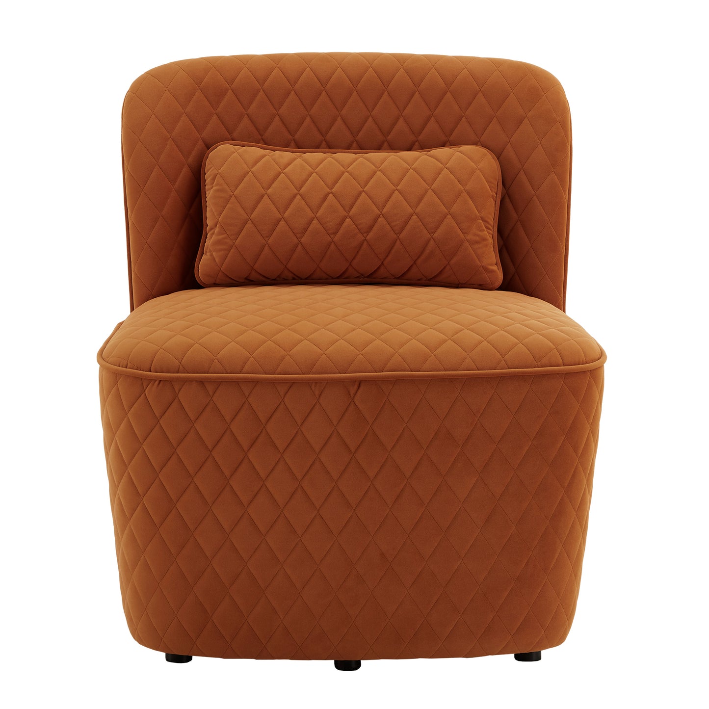 Orange Fabric Chair and Ottoman - Accent Chair Only