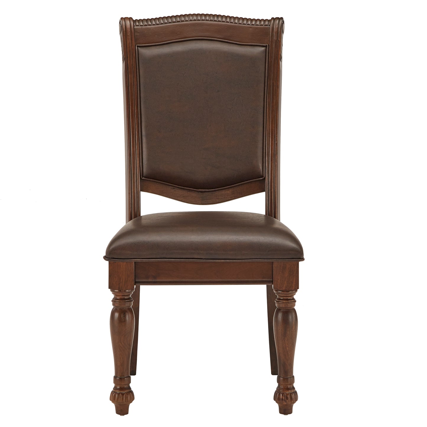Brown Faux Leather Dining Chairs (Set of 2) - Side Chairs