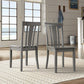 Oak Wood Finish 48-inch Rectangle Dining Set - Antique Grey Finish, Slat Back Chairs
