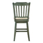 Slat Back Counter Height Wood Swivel Chair - Antique Sage Finish