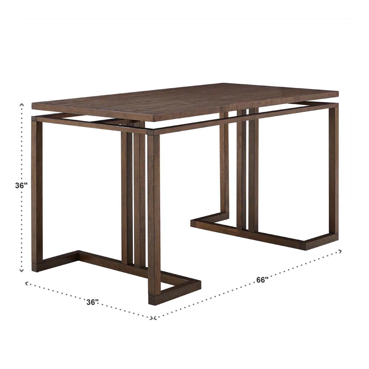 Rectangular Counter Height Dining Table - With One Storage Cabinet