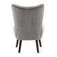 22.5" Wide Tufted Accent Chair - Gray Velvet with Brown Legs